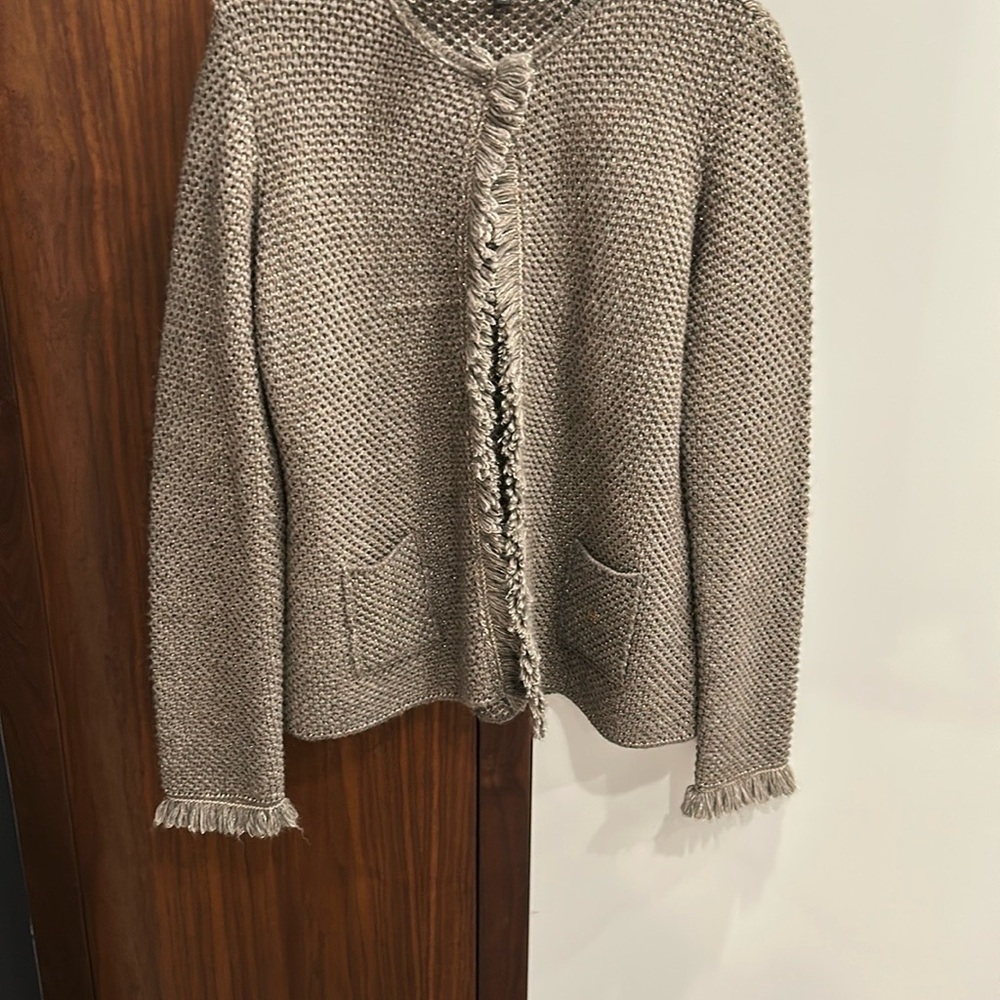 Escada Brown Textured Cardigan